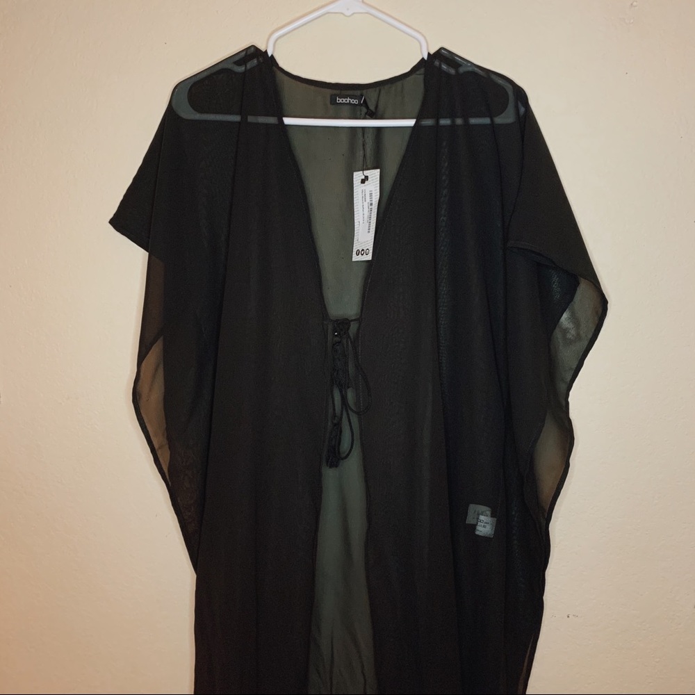 Sheer Long Kimono Coverup